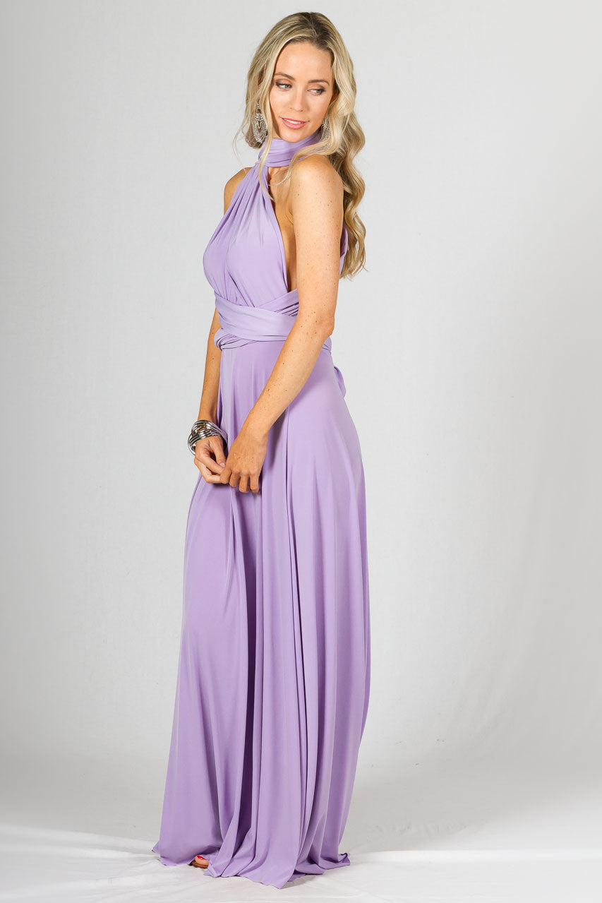 Multi Way Wrap Maxi Dress - Lilac