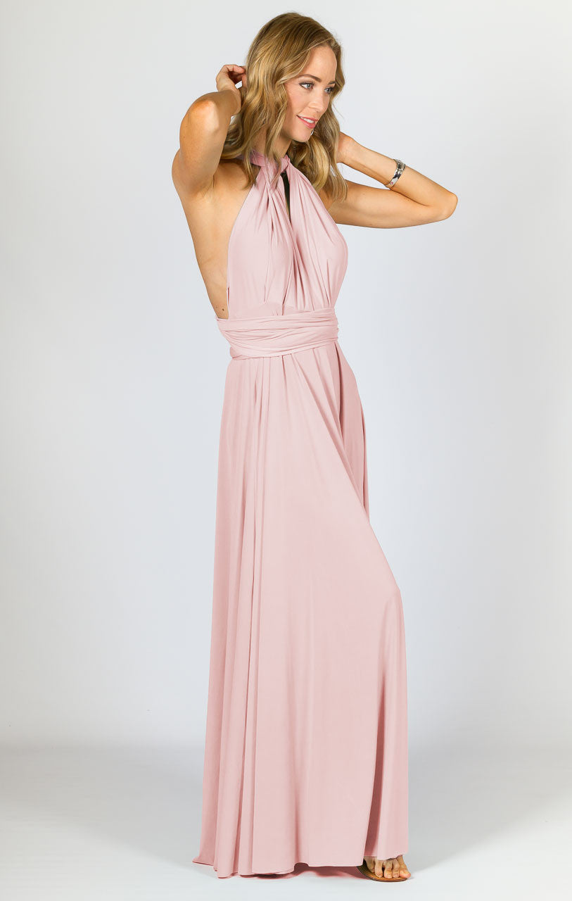 Multi Way Wrap Maxi Dress - Baby Pink