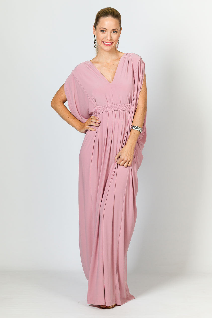 Kaftan Style Maxi Dress - Dusty Pink