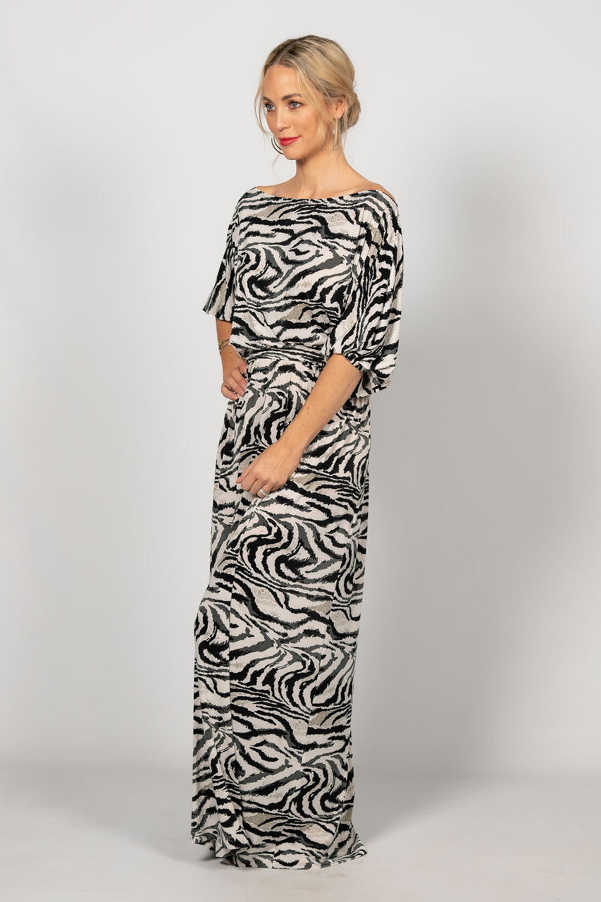 Cora Maxi Dress - Black Zebra