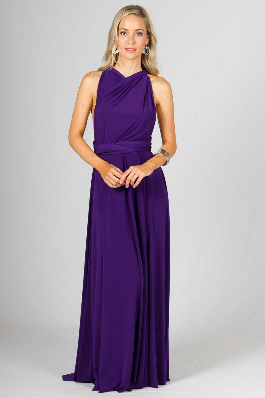 Multi Way Wrap Maxi Dress - Purple