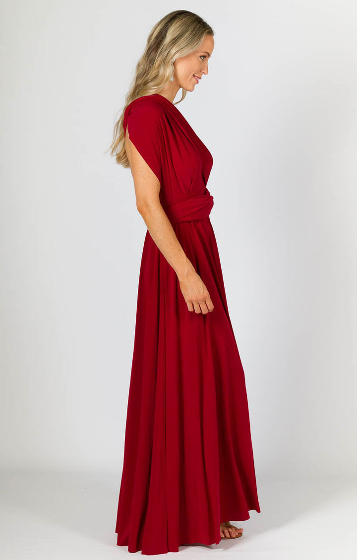 Multi Way Wrap Maxi Dress - Sangria