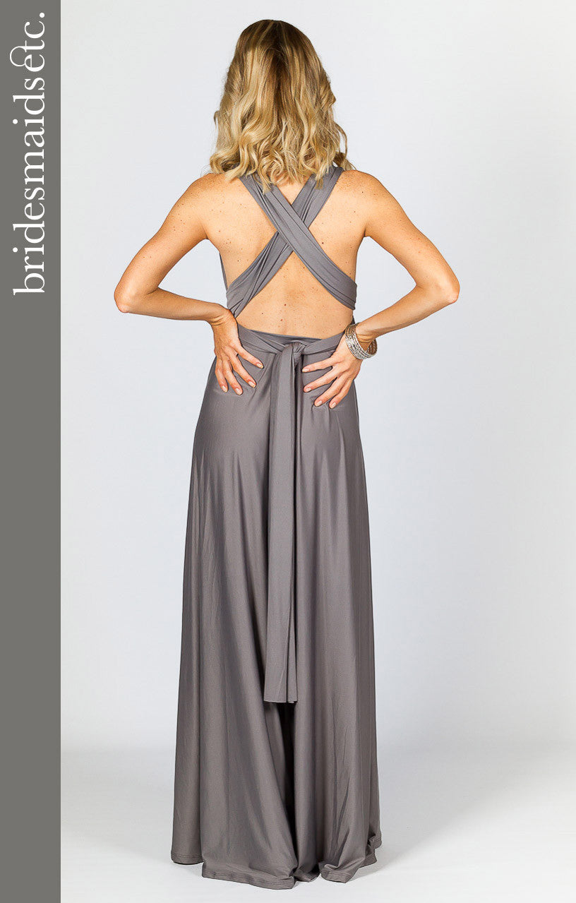 Bridesmaids Multi Way Wrap Maxi Pewter – Frocks