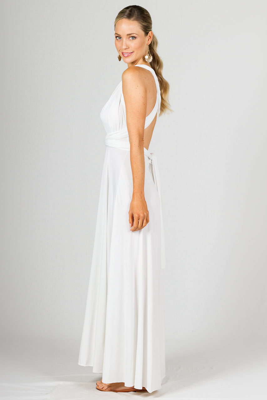 Multi Way Wrap Maxi Dress - White