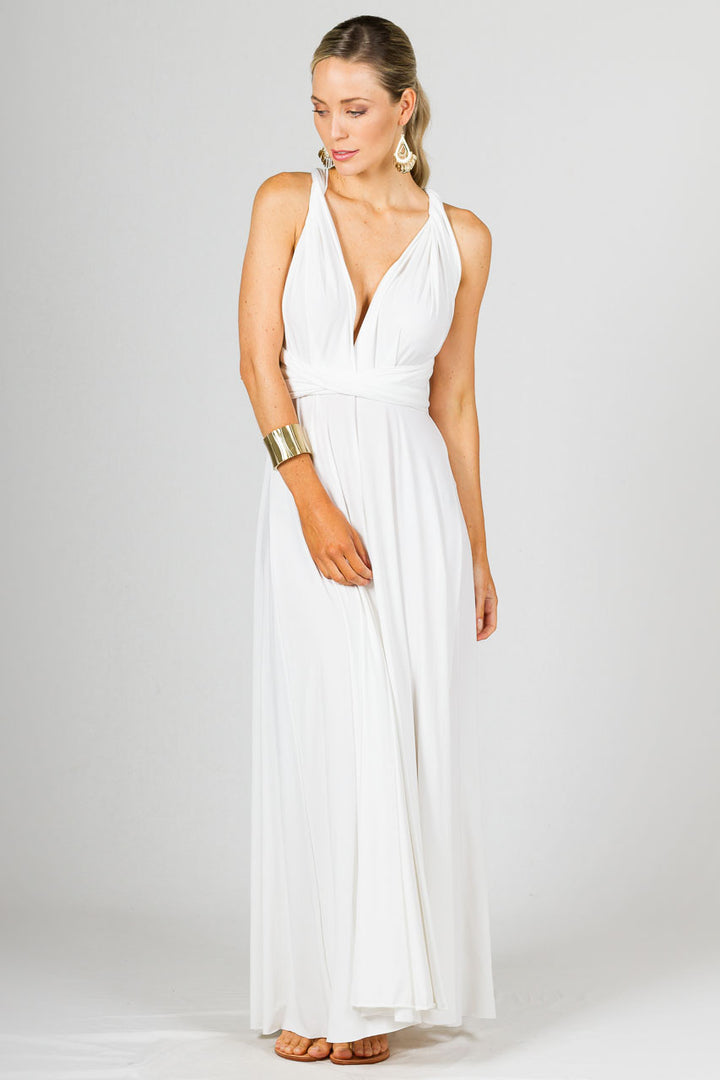 Multi Way Wrap Maxi Dress - White